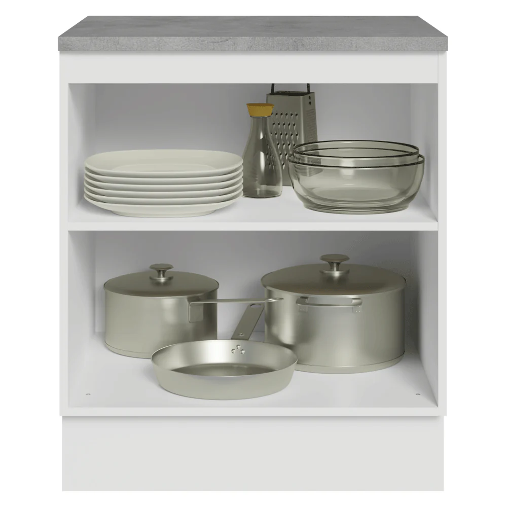 Balcão de Cozinha 70 cm 2 Portas Branco/Crema Vik Madesa - Image 4