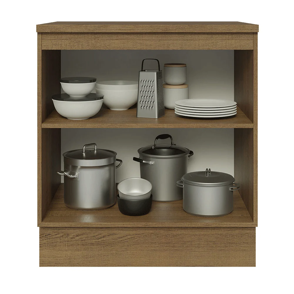 Balcão de Cozinha 70 cm 2 Portas Rustic/Cinza Lux Madesa - Image 4