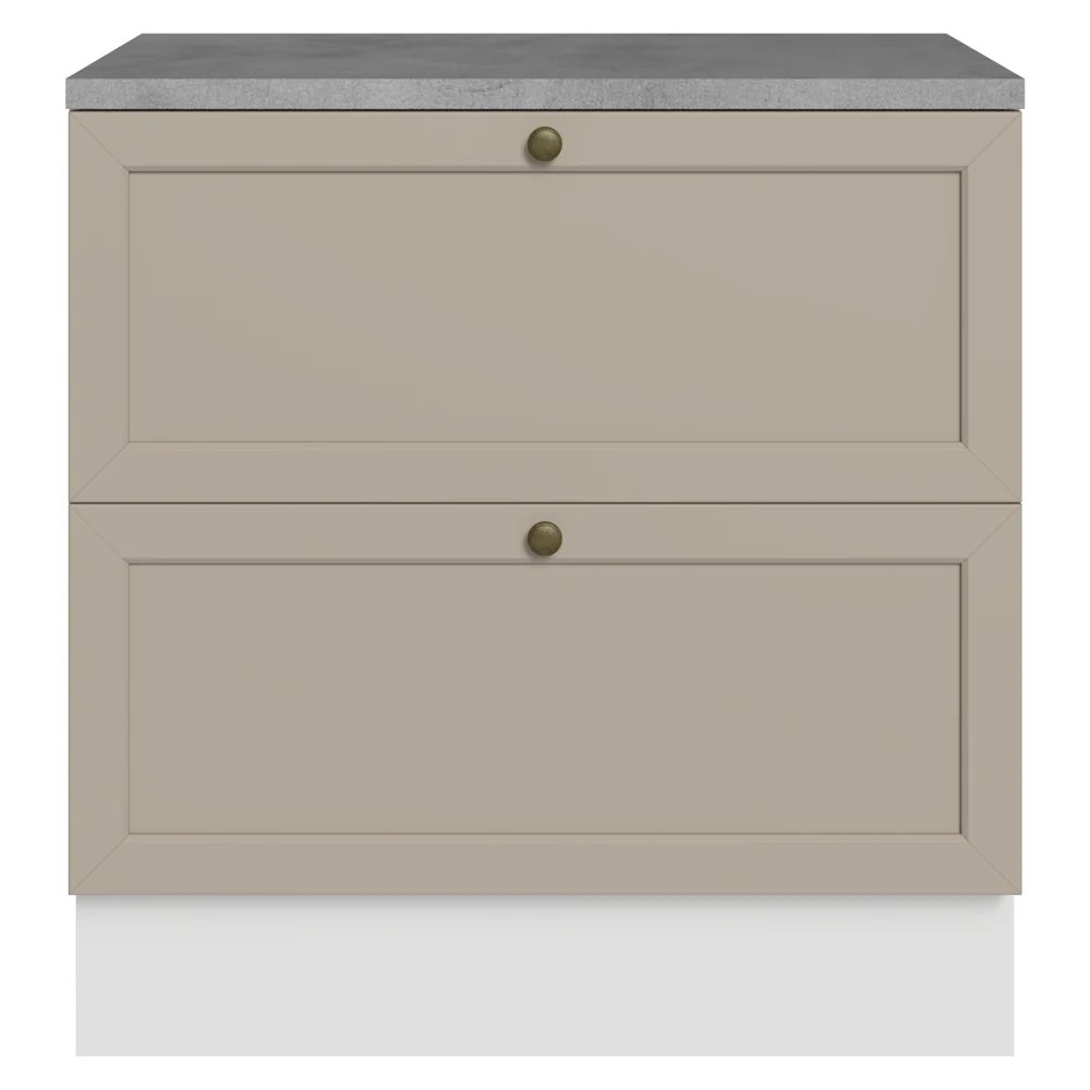 Balcão de Cozinha 80 cm 2 Gavetas Branco/Crema Vik Madesa - Image 10