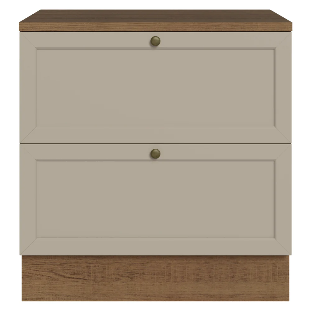 Balcão de Cozinha 80 cm 2 Gavetas Rustic/Crema Vik Madesa - Image 10