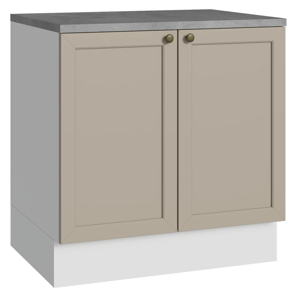 Balcão de Cozinha 80 cm 2 Portas Branco/Crema Vik Madesa