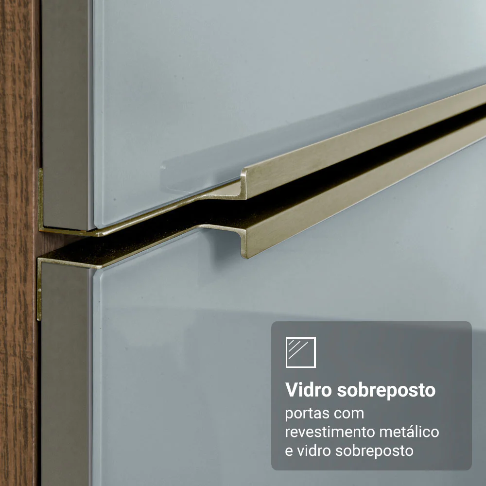 Balcão de Cozinha 80 cm 2 Portas Rustic/Cinza Lux Madesa - Image 7