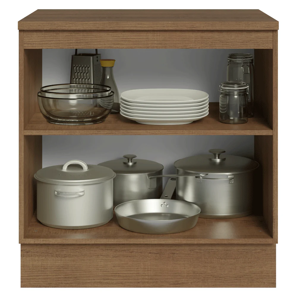 Balcão de Cozinha 80 x 60 cm 2 Portas (Com Tampo) Rustic/Crema Vik Madesa - Image 4