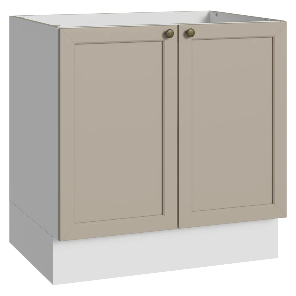 Balcão de Cozinha 80 x 60 cm 2 Portas (Sem Tampo) Branco/Crema Vik Madesa