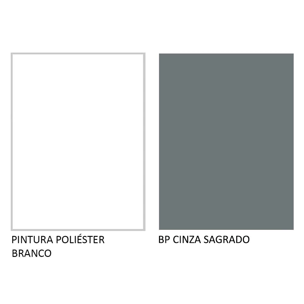Balcão Gabinete de Pia Madesa Agata 2 Portas (Sem Tampo e Pia) Branco/Cinza - Image 9