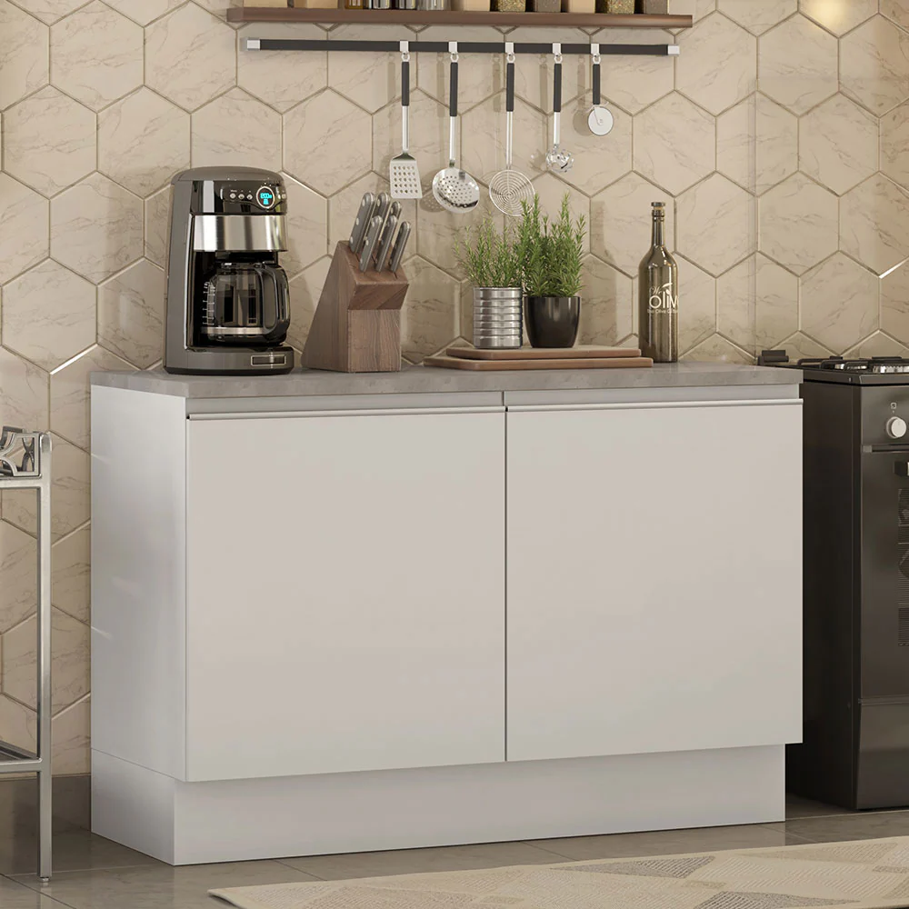 Balcão Madesa Glamy 120 cm 2 Portas (Com Tampo) Branco - Image 2