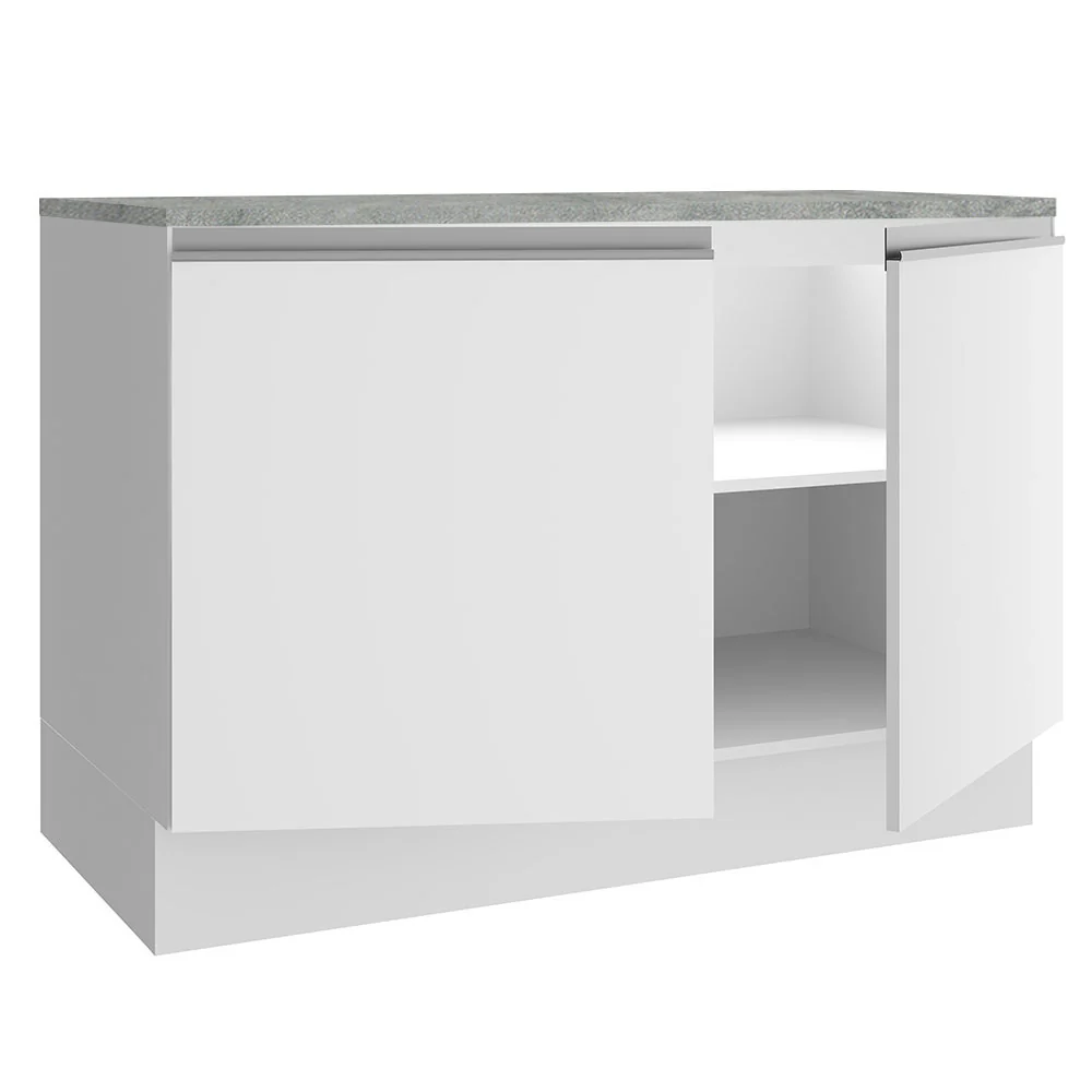 Balcão Madesa Glamy 120 cm 2 Portas (Com Tampo) Branco - Image 5