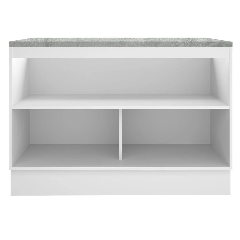 Balcão Madesa Glamy 120 cm 2 Portas (Com Tampo) Branco/Preto - Image 11