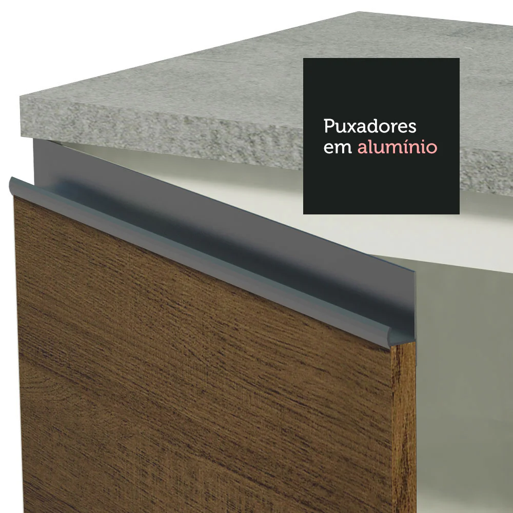 Balcão Madesa Glamy 120 cm 2 Portas (Com Tampo) Branco/Rustic - Image 7
