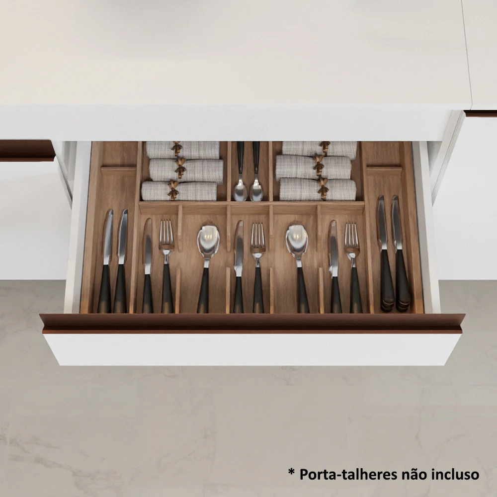 Balcão Gabinete de Pia Madesa Reims 2 Portas e 1 Gaveta Branco - Image 8
