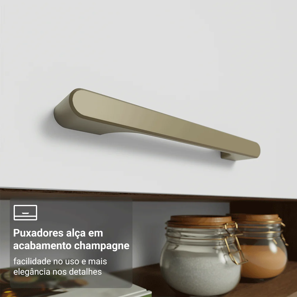 Balcão Gabinete de Pia 105 cm 3 Portas 2 Gavetas Rustic/Branco Lille Madesa - Image 5