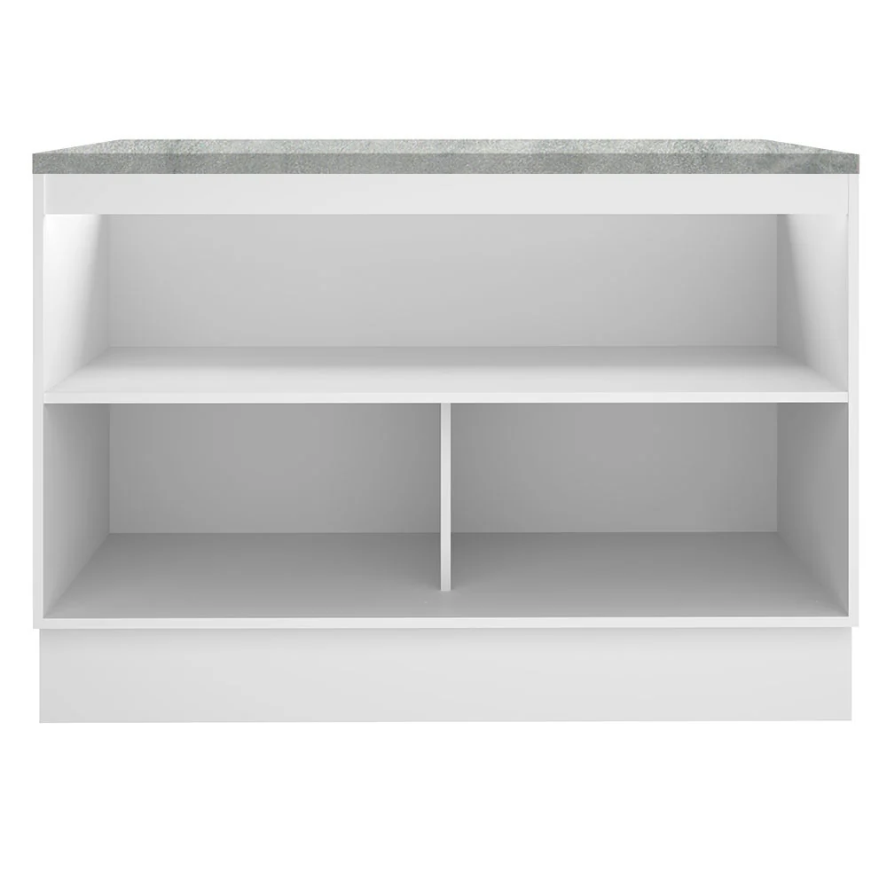 Balcão Gabinete Madesa Agata 120 x 60 cm 2 Portas (Com Tampo) Branco/Cinza - Image 10