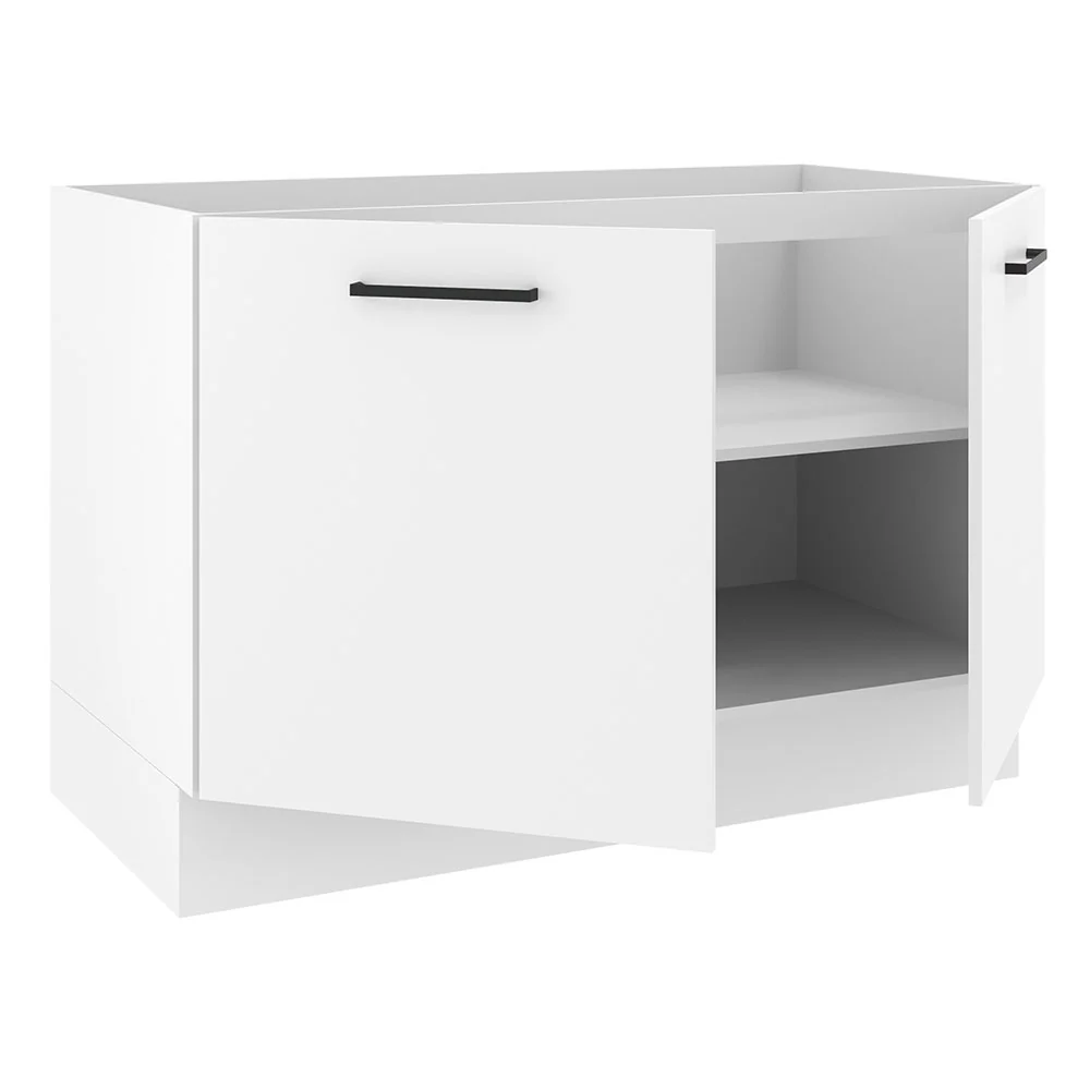 Balcão Gabinete de Pia Madesa Agata 120 x 60 cm 2 Portas (Sem Tampo) Branco - Image 4
