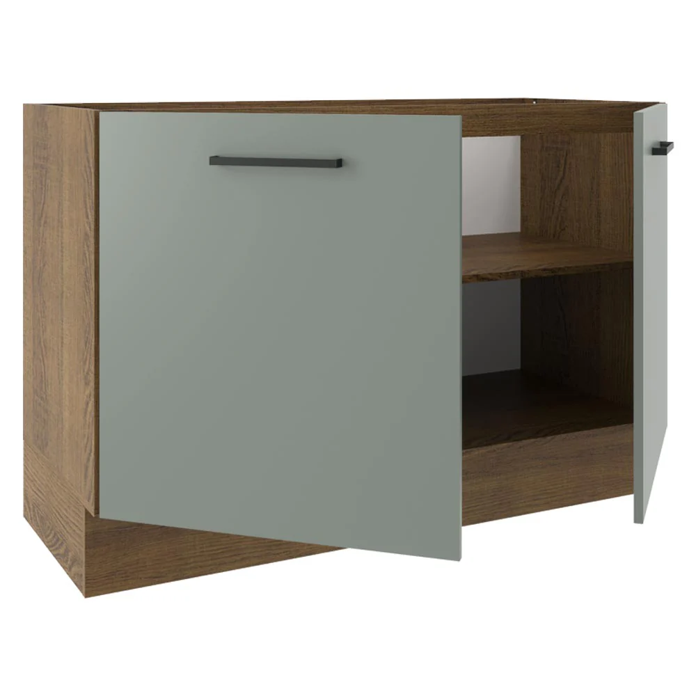 Balcão Gabinete de Pia Madesa Agata 120 x 60 cm 2 Portas (Sem Tampo) Rustic/Cinza - Image 4