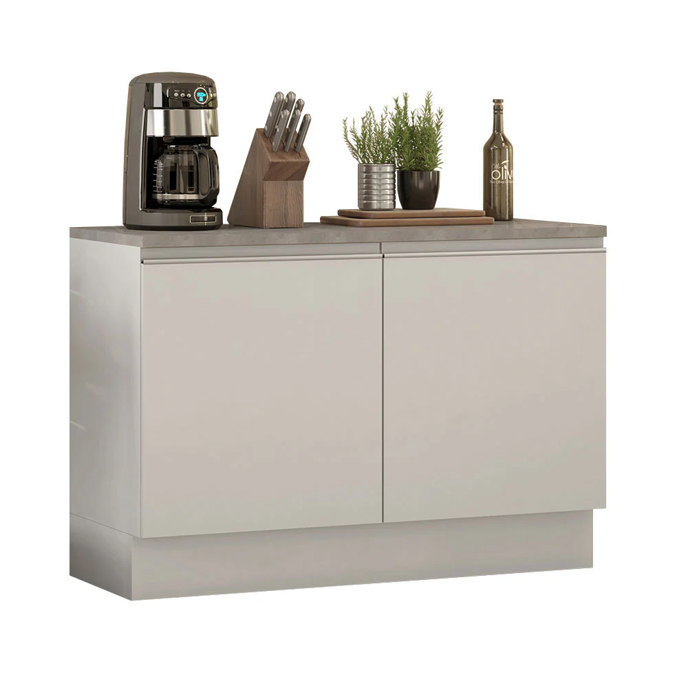 Balcão Gabinete Madesa Glamy 120 x 60 cm 2 Portas (Com Tampo) Branco
