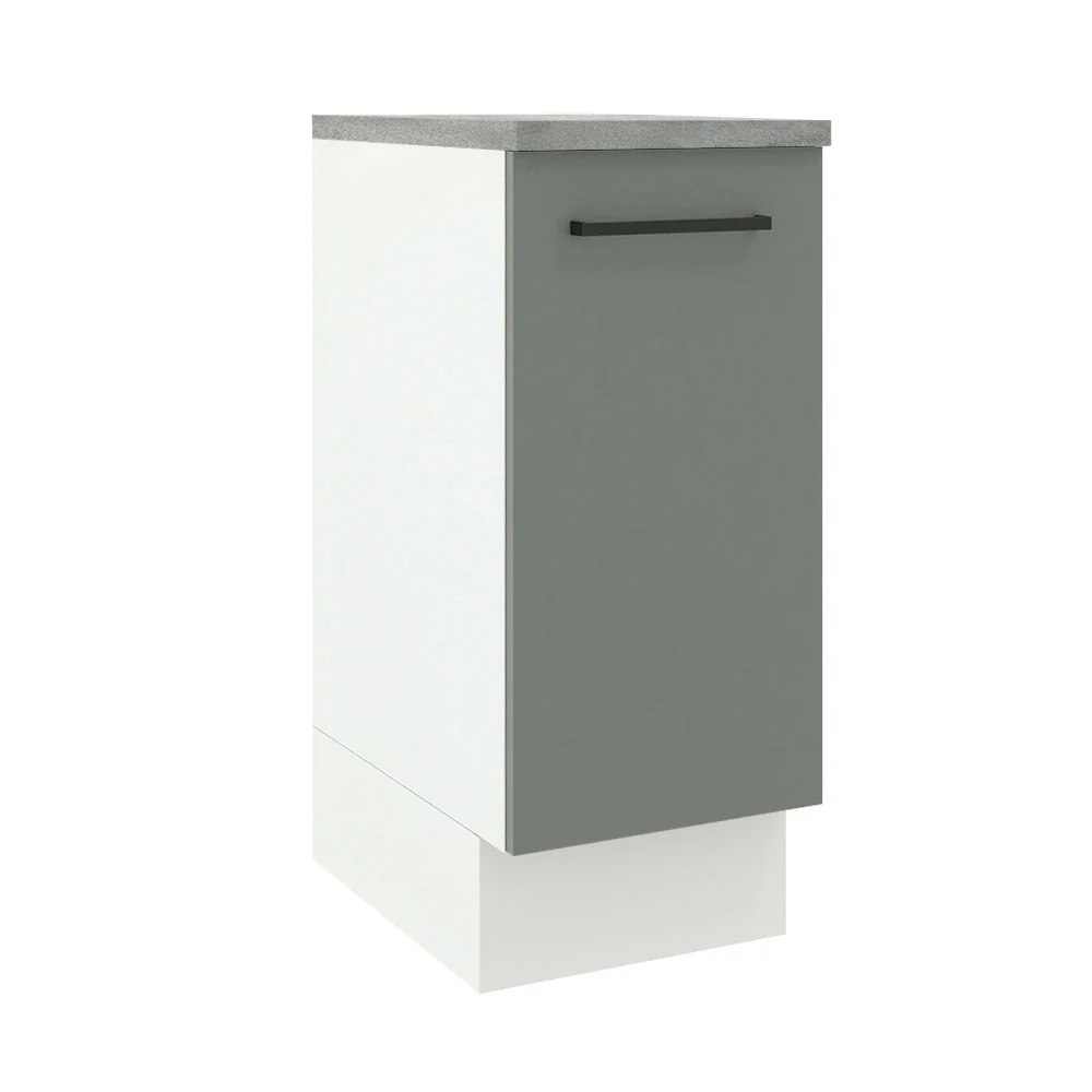 Balcão Madesa Agata 35 x 60 cm 1 Porta (Com Tampo) Branco/Cinza