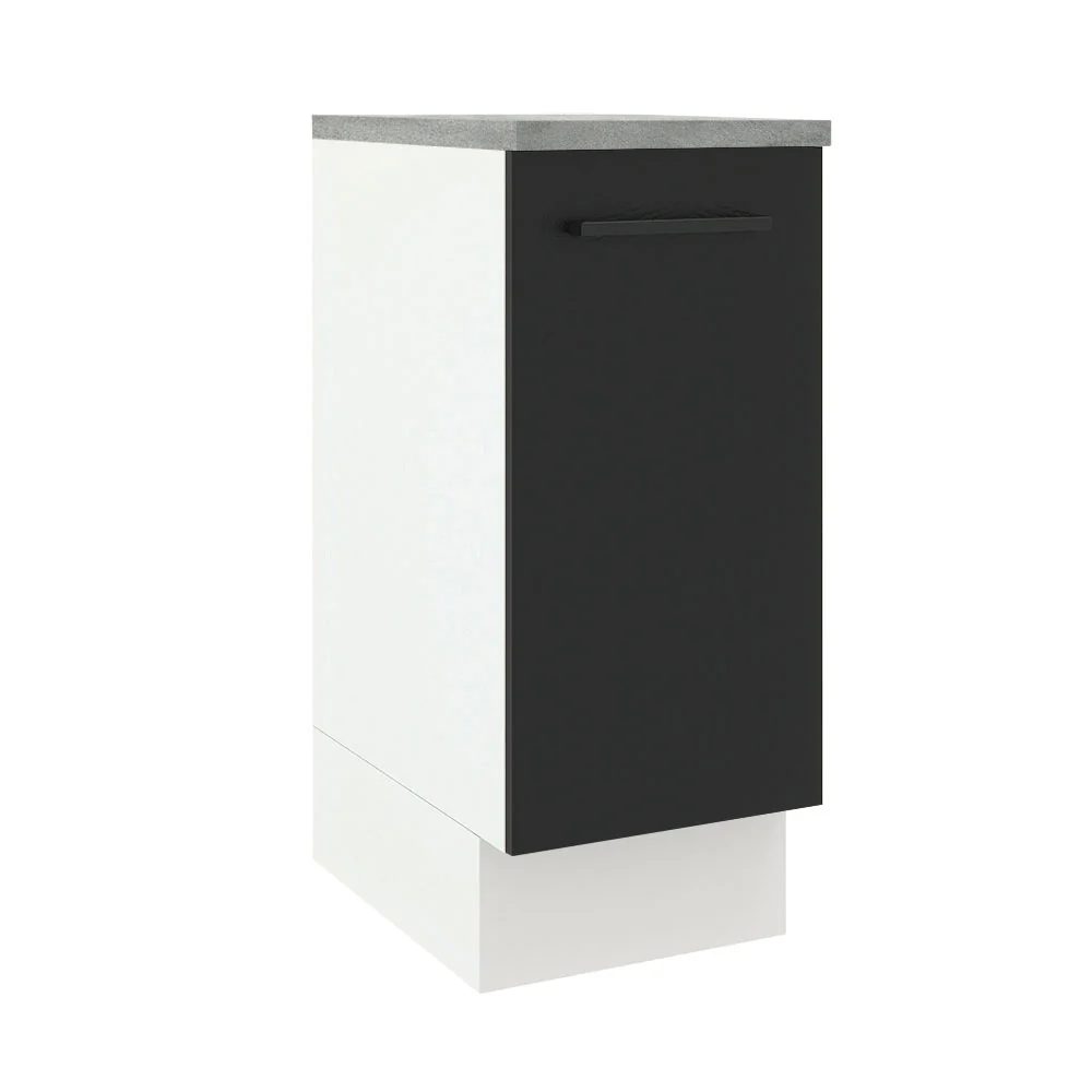 Balcão Madesa Agata 35 x 60 cm 1 Porta (Com Tampo) Branco/Preto