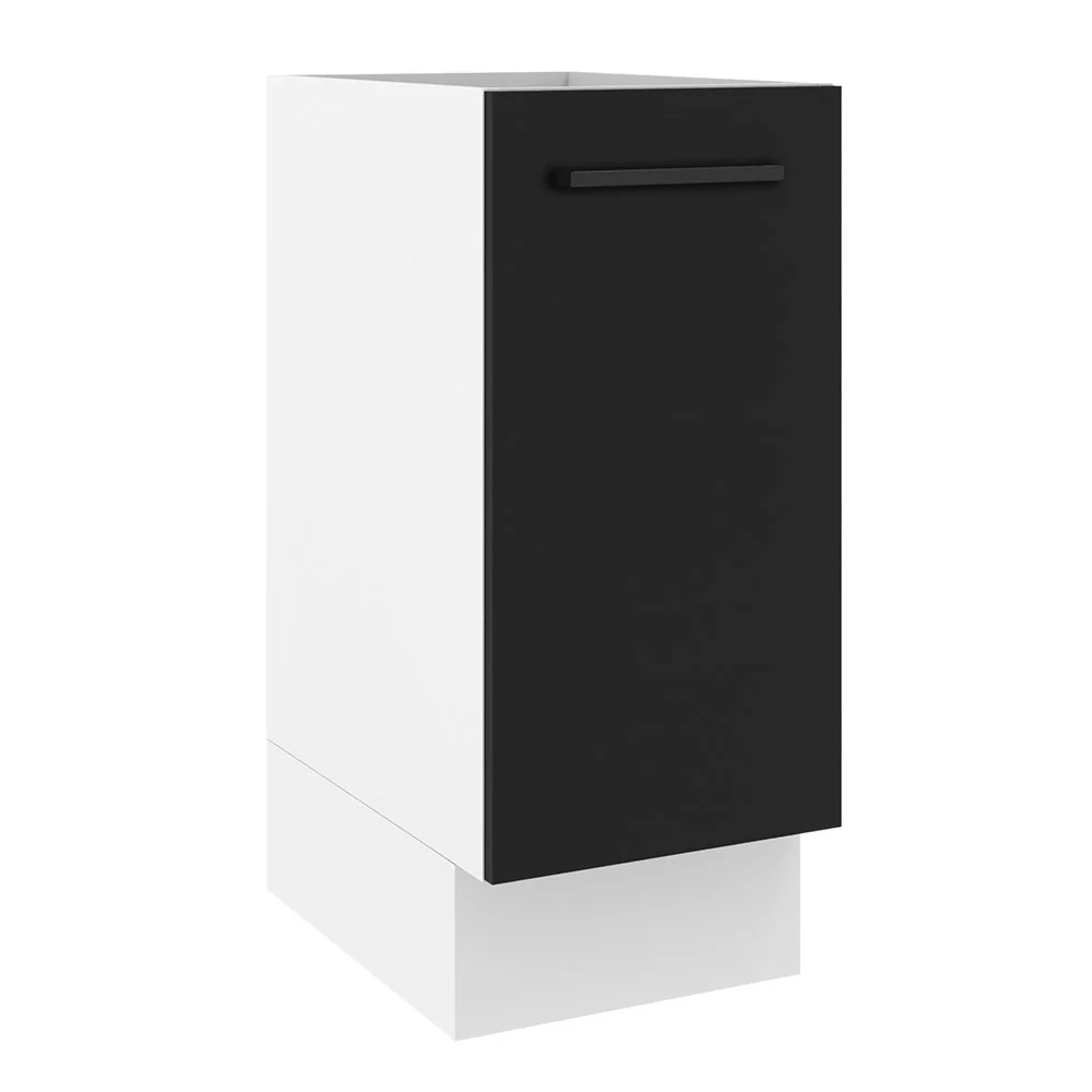 Balcão Madesa Agata 35 x 60 cm 1 Porta (Sem Tampo) Branco/Preto