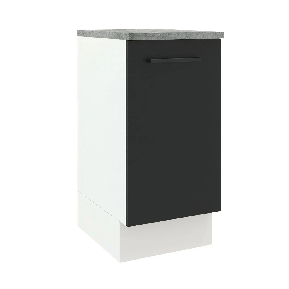 Balcão Madesa Agata 40 x 60 cm 1 Porta (Com Tampo) Branco/Preto