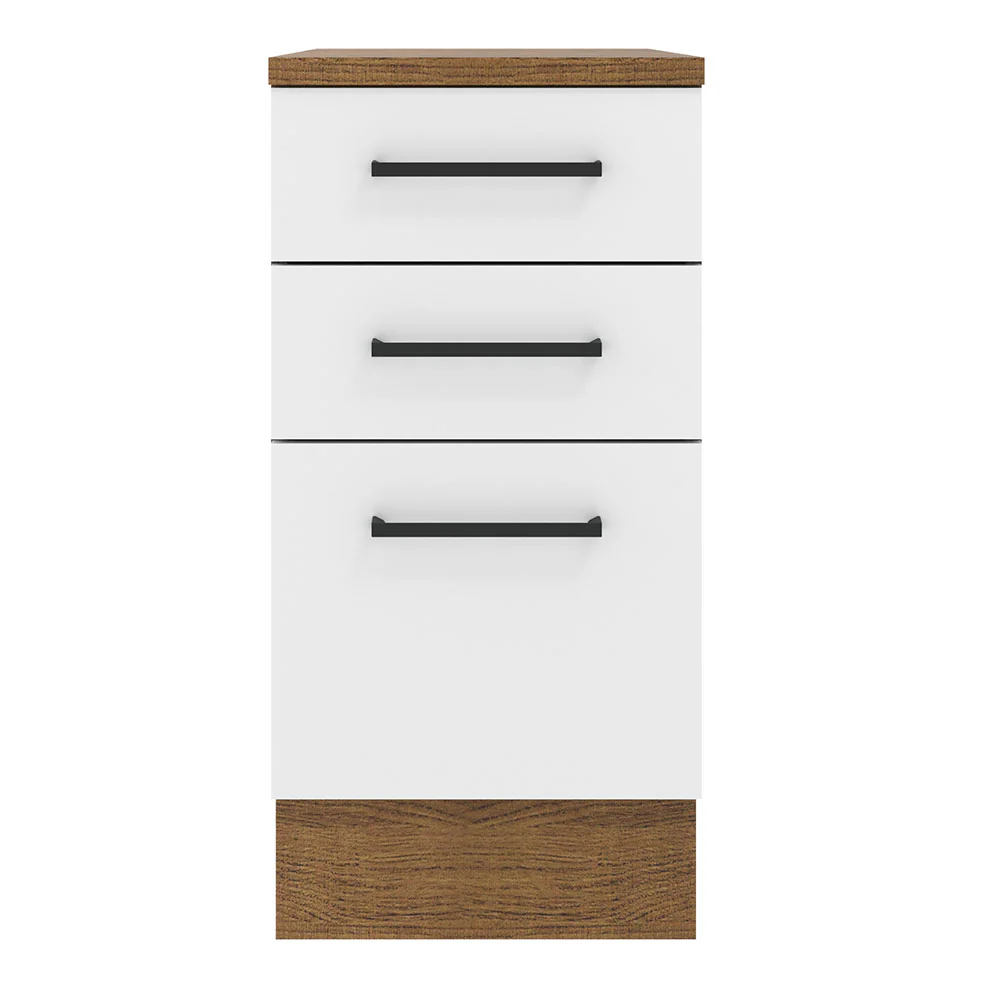 Balcão Madesa Agata 40 x 60 cm 3 Gavetas (Com Tampo) Rustic/Branco - Image 9