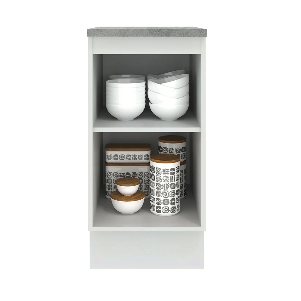 Balcão Madesa Agata 40 cm 1 Porta Branco/Cinza - Image 3