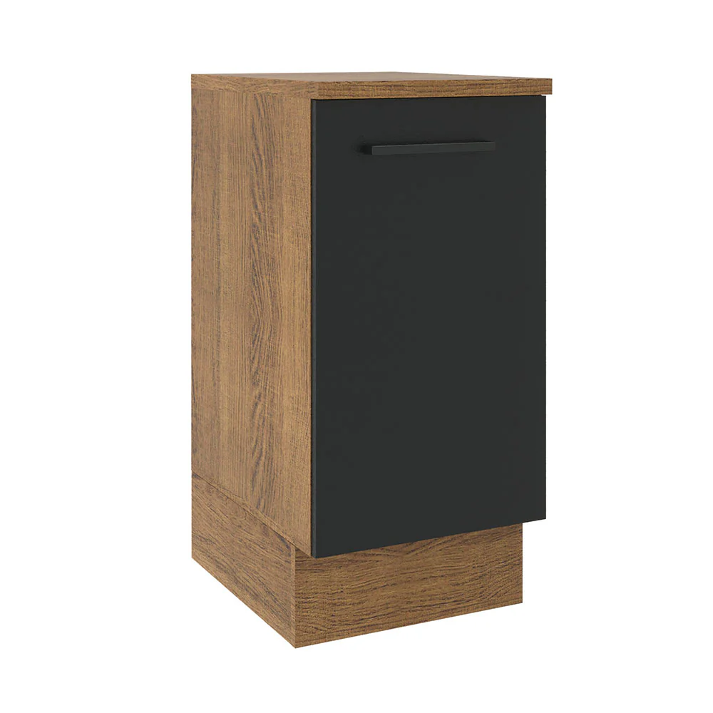 Balcão Madesa Agata 40 cm 1 Porta Rustic/Preto