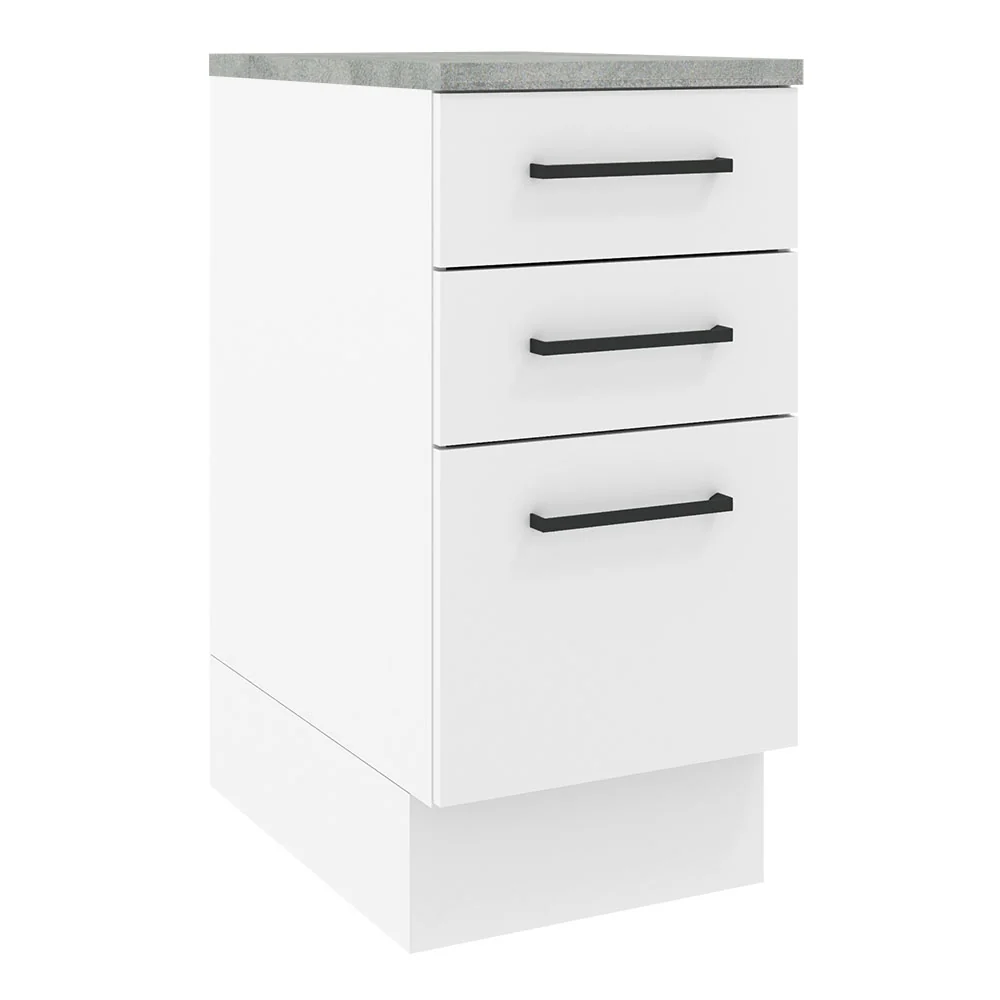 Balcão Madesa Agata 40 cm 3 Gavetas Branco