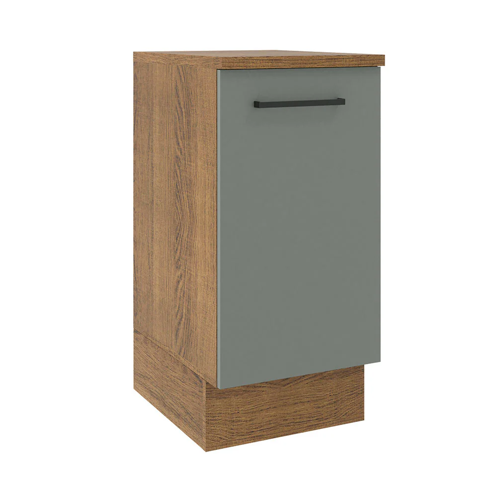 Balcão Madesa Agata 40 x 60 cm 1 Porta (Com Tampo) Rustic/Cinza