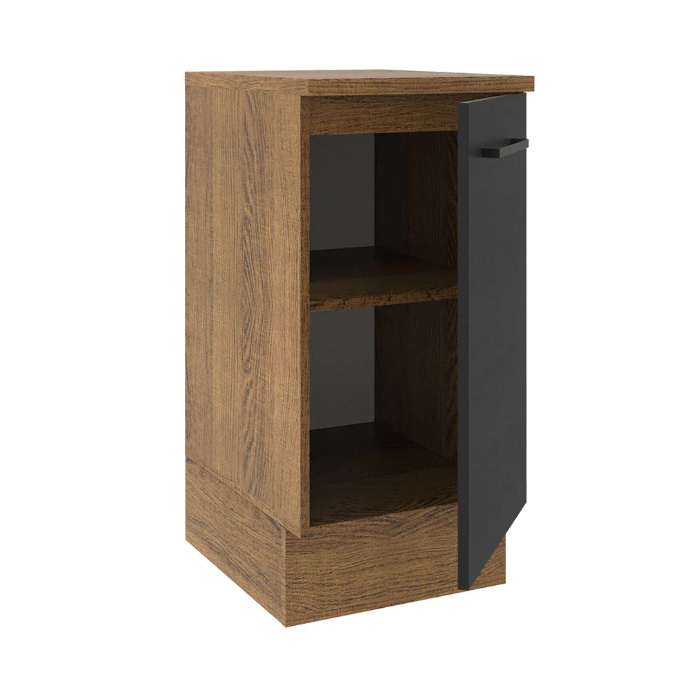 Balcão Madesa Agata 40 x 60 cm 1 Porta (Com Tampo) Rustic/Preto - Image 4