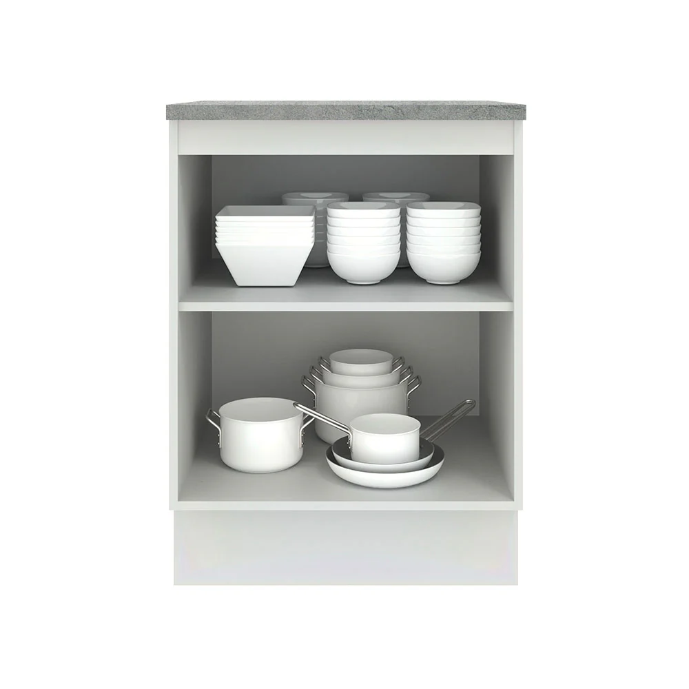 Balcão Madesa Agata 60 cm 1 Porta Branco/Preto - Image 3