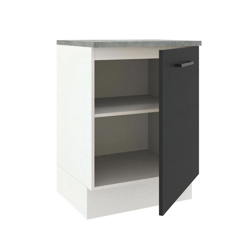 Balcão Madesa Agata 60 cm 1 Porta Branco/Preto - Image 4