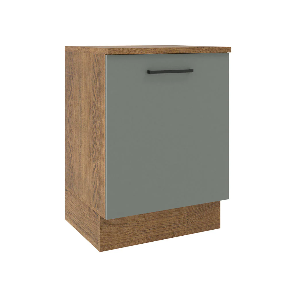 Balcão Madesa Agata 60 cm 1 Porta Rustic/Cinza