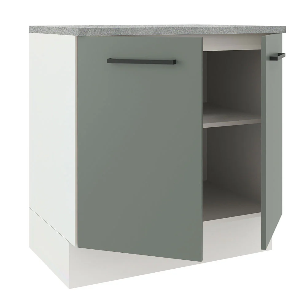 Balcão Madesa Agata 80 cm 2 Portas Branco/Cinza - Image 4