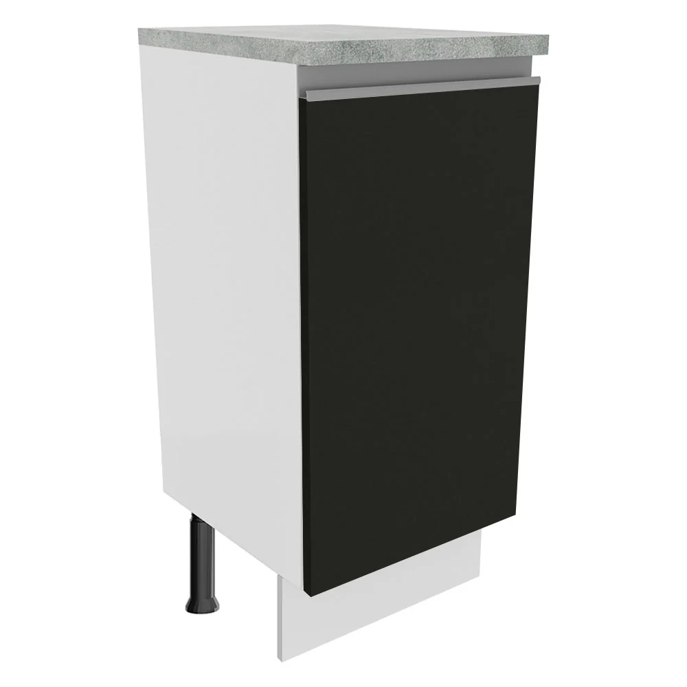 Balcão Madesa Glamy 35 cm 1 Porta Branco/Preto