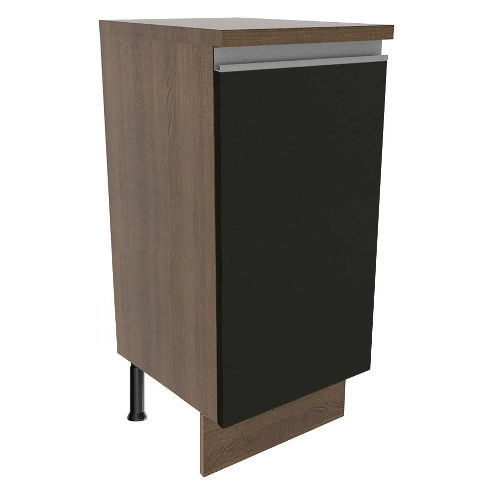 Balcão Madesa Glamy 35 x 60 cm 1 Porta (Com Tampo) Rustic/Preto