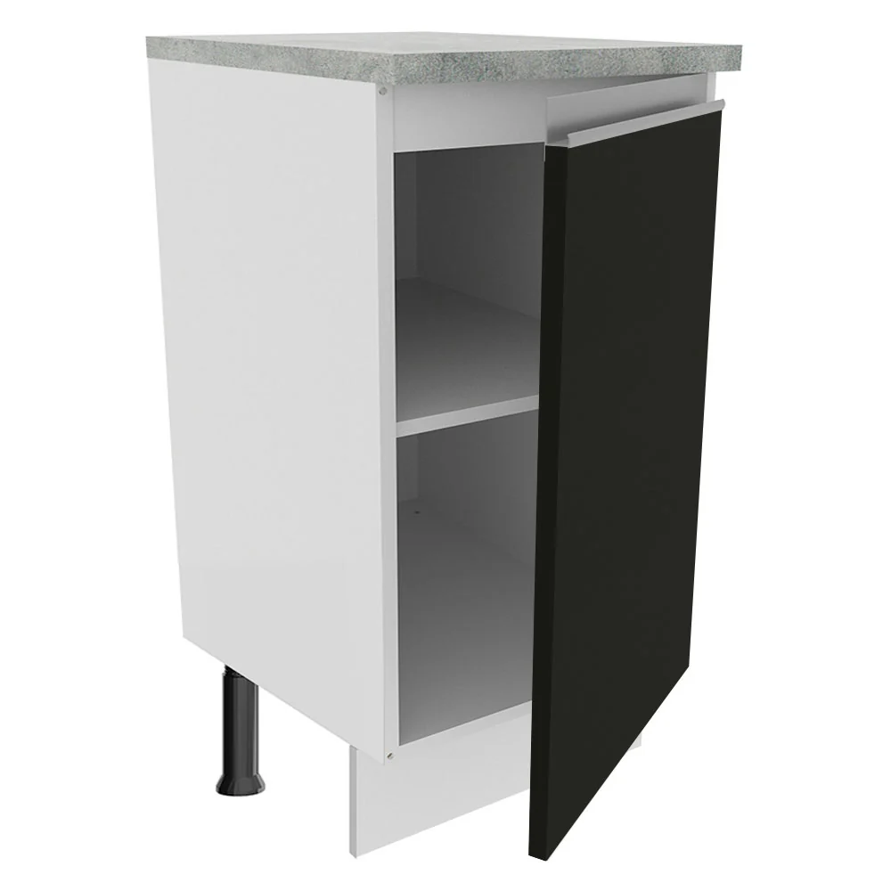 Balcão Madesa Glamy 40 cm 1 Porta Branco/Preto - Image 4