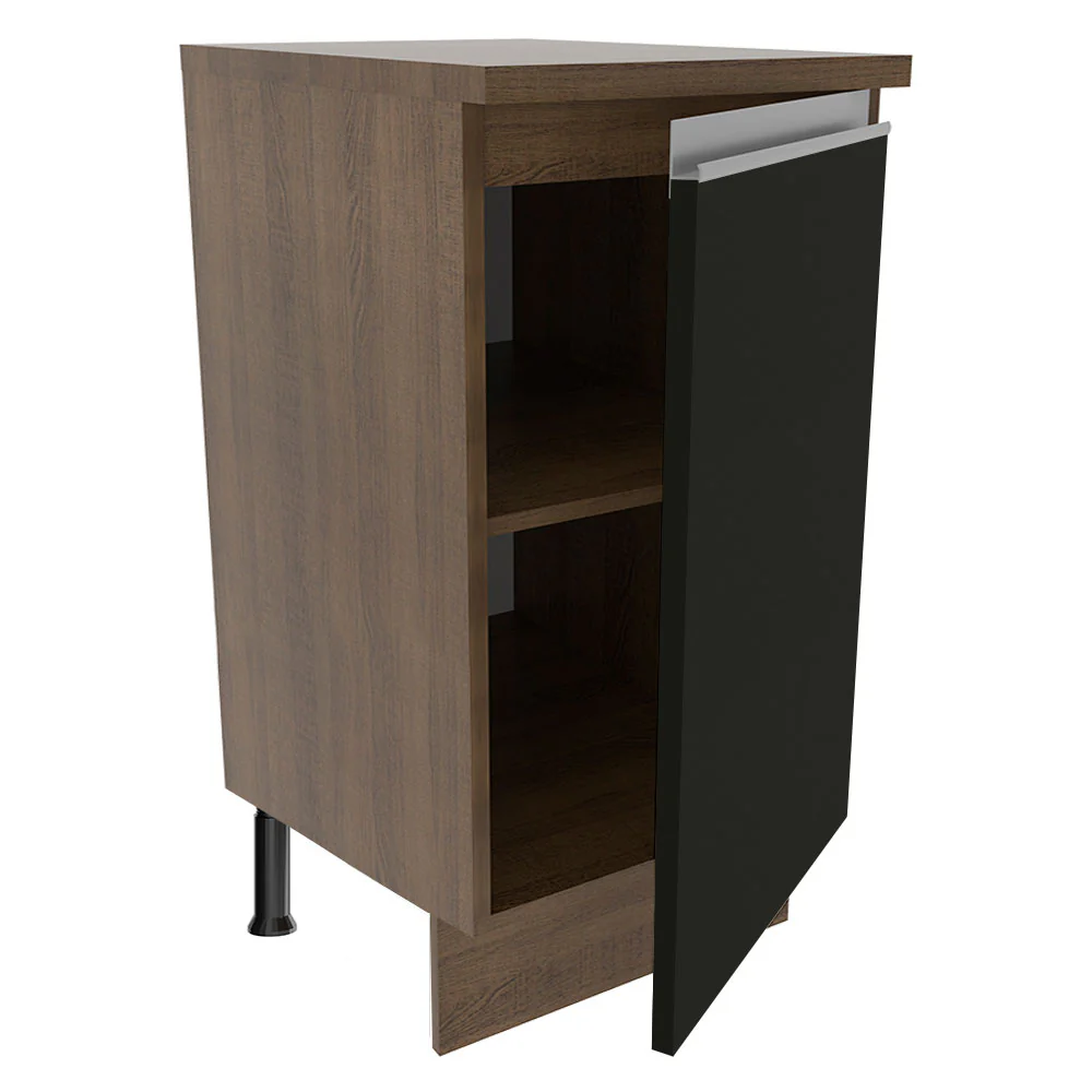 Balcão Madesa Glamy 40 cm 1 Porta Rustic/Preto - Image 4