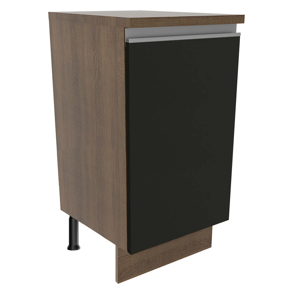 Balcão Madesa Glamy 40 x 60 cm 1 Porta (Com Tampo) Rustic/Preto