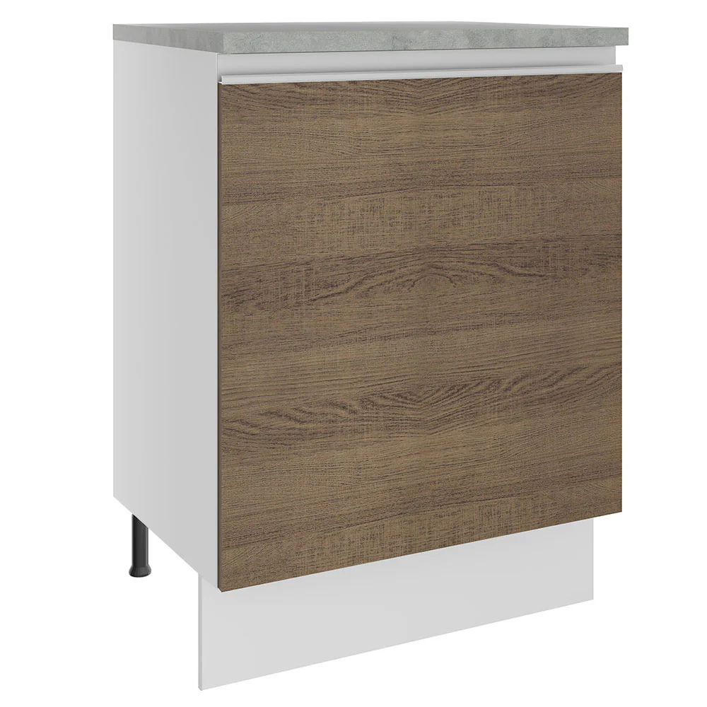 Balcão Madesa Glamy 60 cm 1 Porta Branco/Rustic