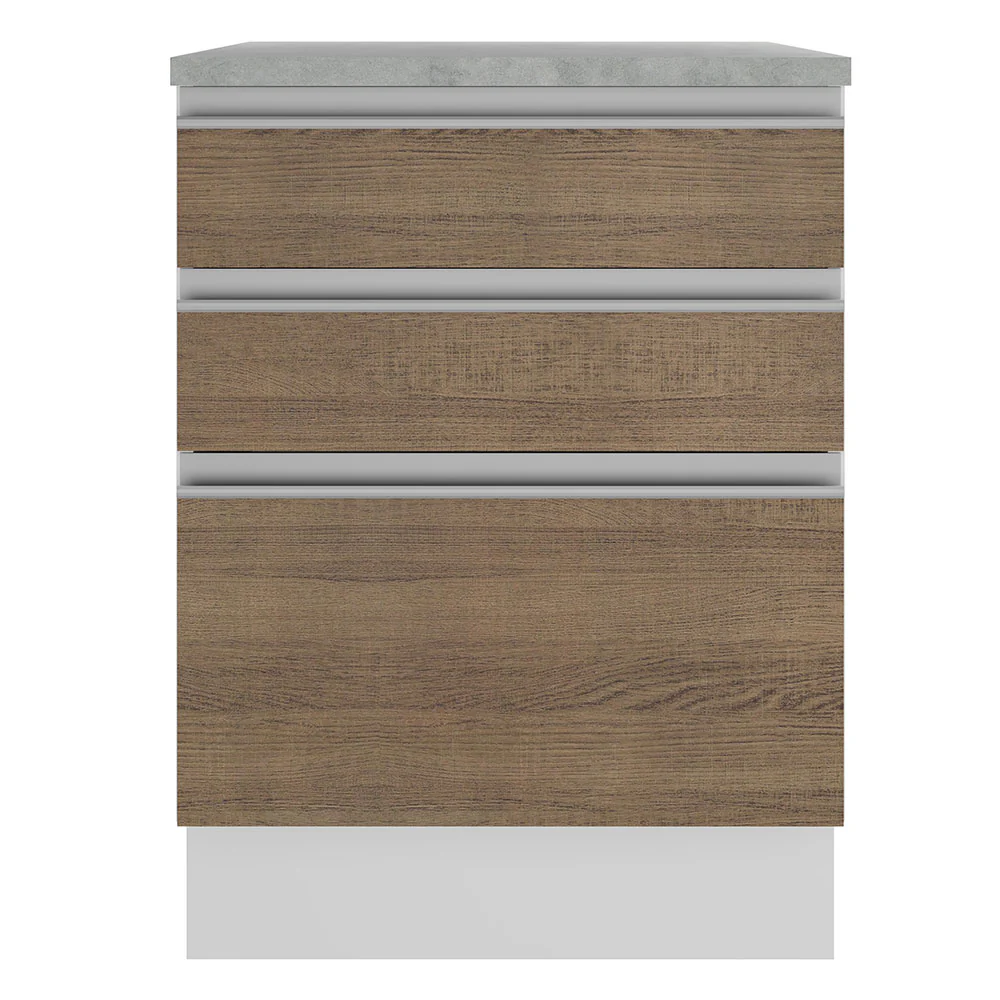 Balcão Madesa Glamy 60 cm 3 Gavetas Branco/Rustic - Image 11