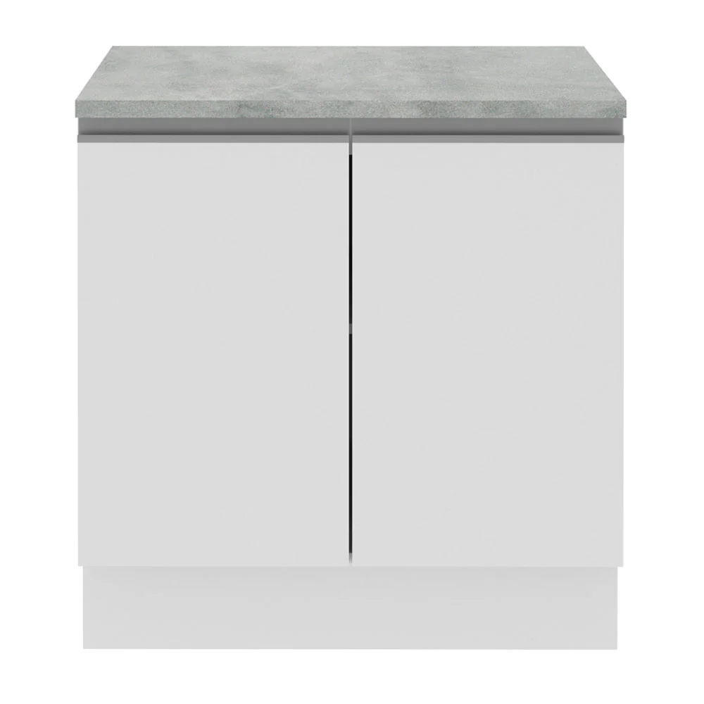 Balcão Madesa Glamy 80 x 60 cm 2 Portas (Com Tampo) Branco - Image 9