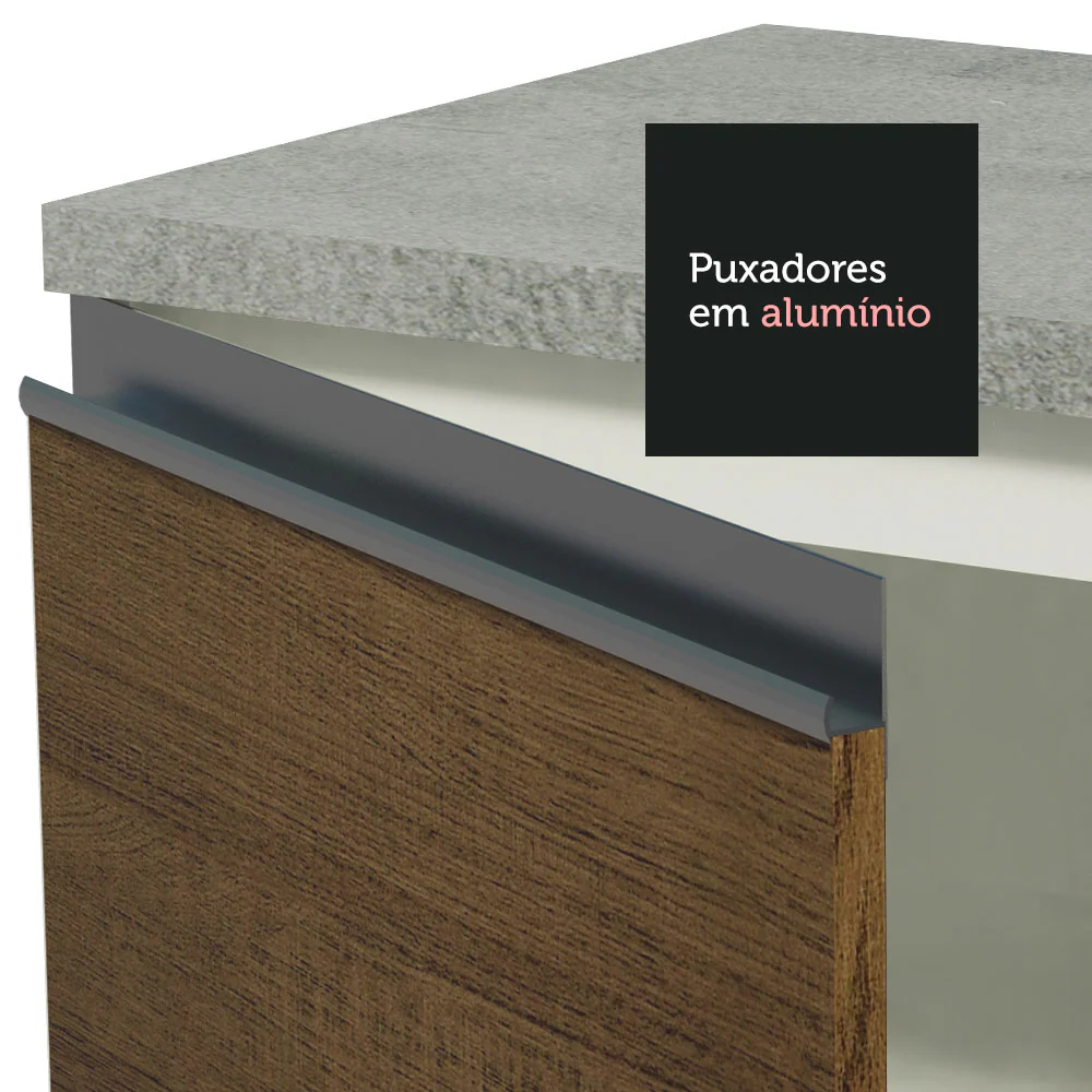 Balcão Madesa Glamy 80 cm 2 Portas Branco/Rustic - Image 6