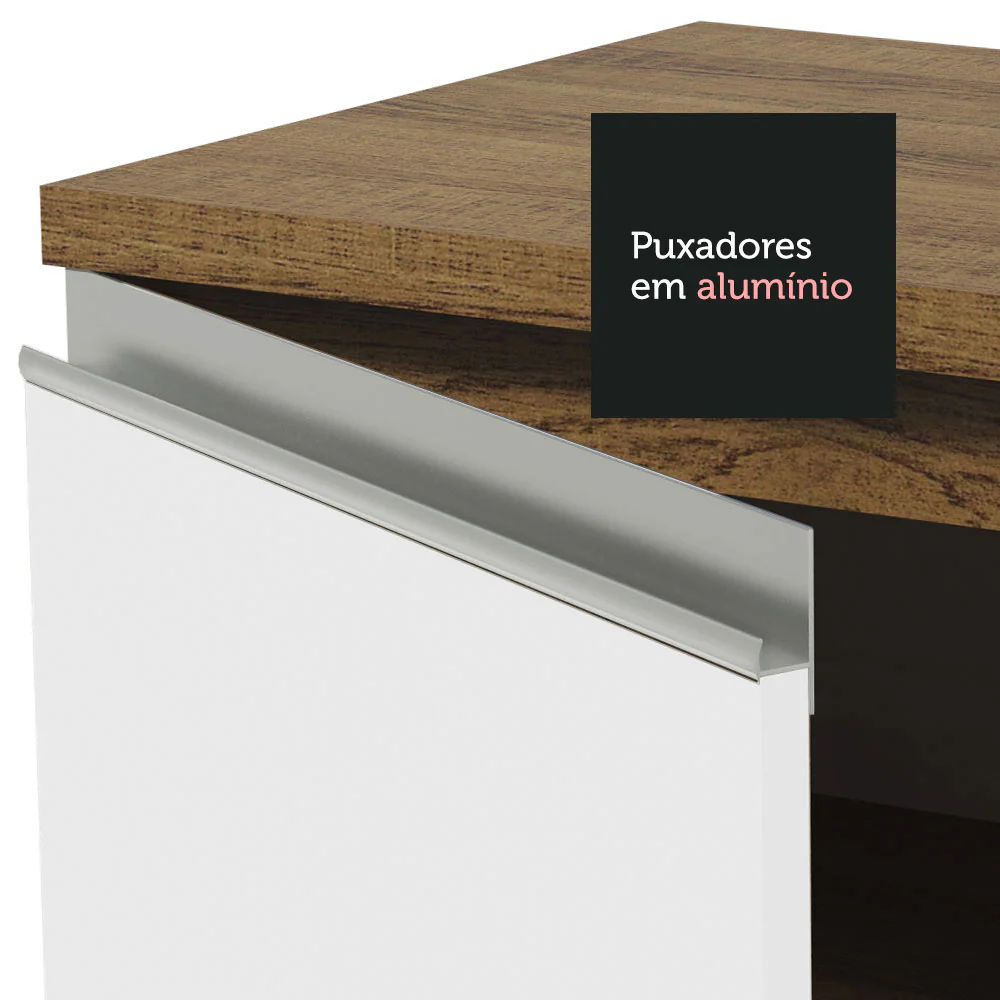 Balcão Madesa Glamy 80 x 60 cm 2 Portas (Com Tampo) Rustic/Branco - Image 9