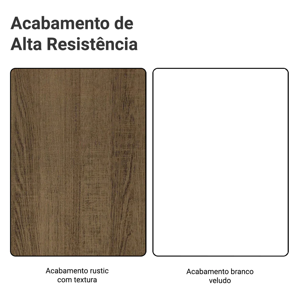 Balcão de Cozinha 40 x 60 cm 3 Gavetas (Sem Tampo) Rustic/Branco Veludo Lux Madesa - Image 10
