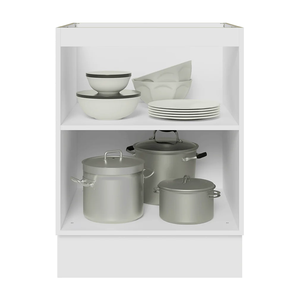 Balcão de Cozinha 60 x 60 cm 1 Porta (Sem Tampo) Branco/Branco Veludo Lux Madesa - Image 4
