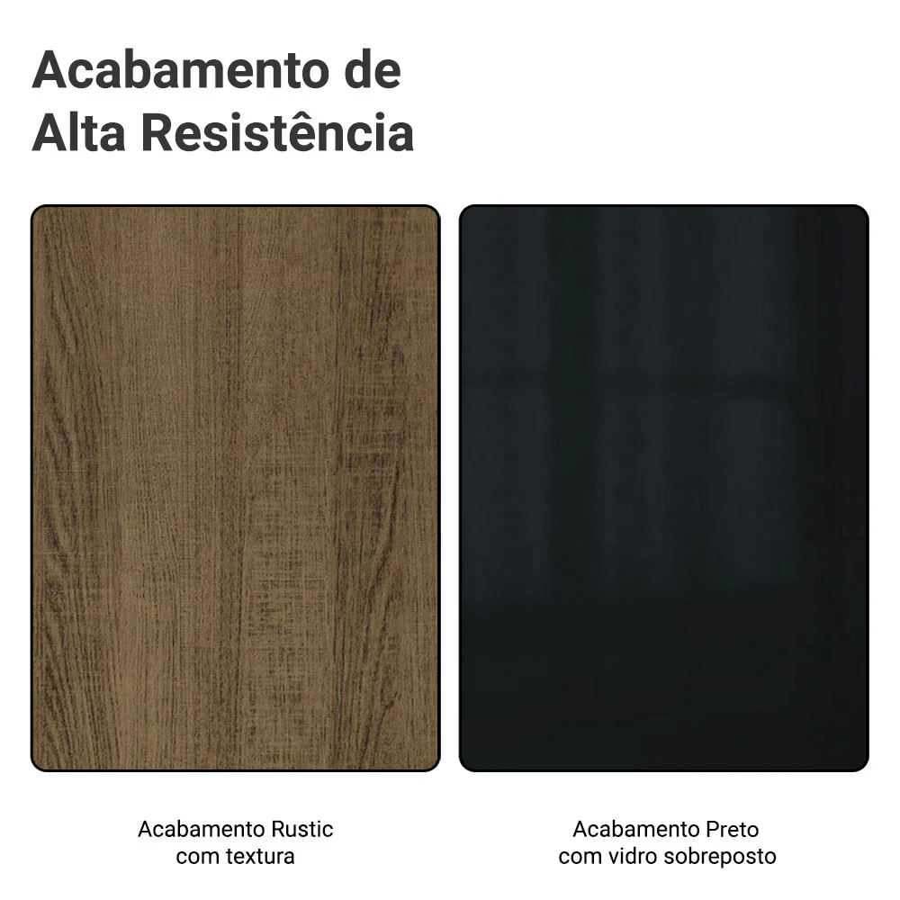 Balcão de Cozinha 60 x 60 cm 1 Porta (Sem Tampo) Rustic/Preto Lux Madesa - Image 11