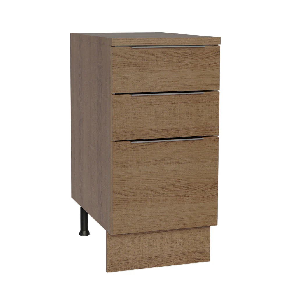 Balcão Madesa Stella 40 x 60 cm 3 Gavetas (Com Tampo) Rustic