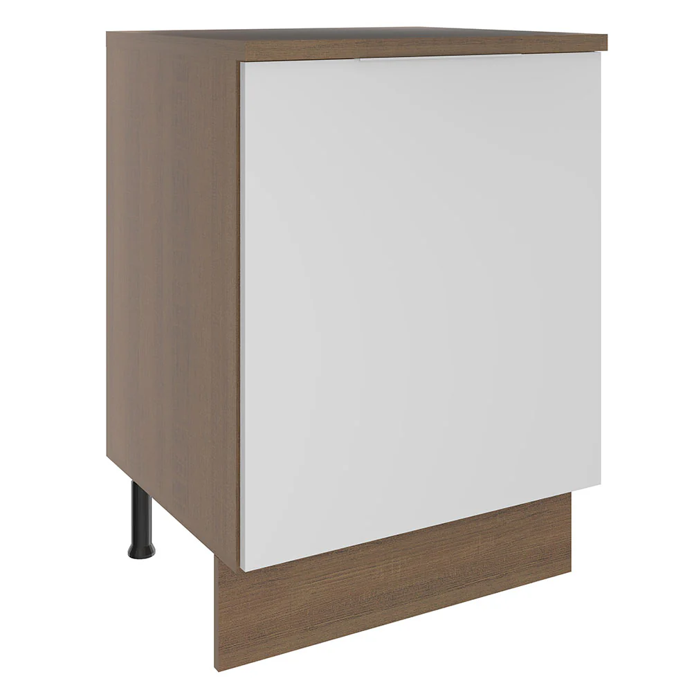 Balcão Madesa Stella 60 x 60 cm 1 Porta (Com Tampo) Rustic/Branco