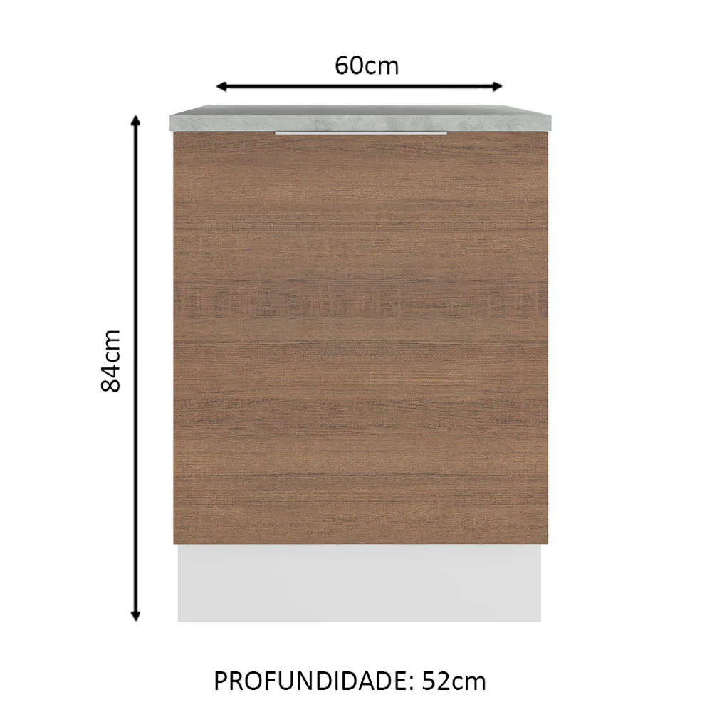 Balcão Madesa Stella 60 cm 1 Porta Branco/Rustic - Image 2