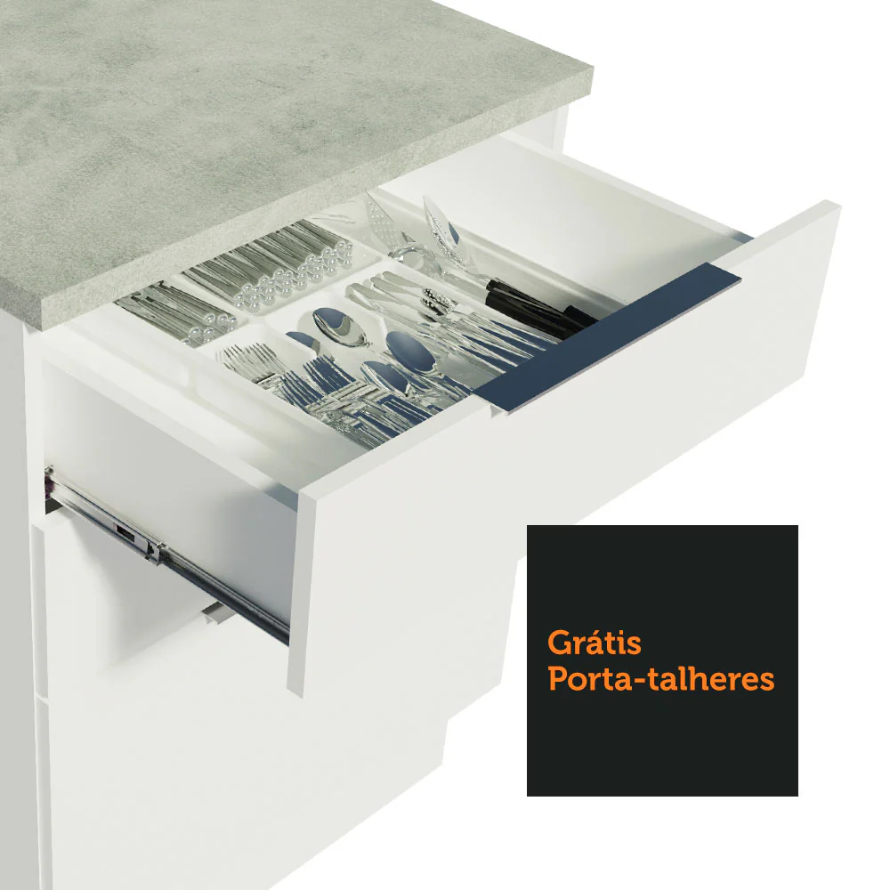 Balcão Madesa Stella 60 cm 3 Gavetas Branco - Image 6